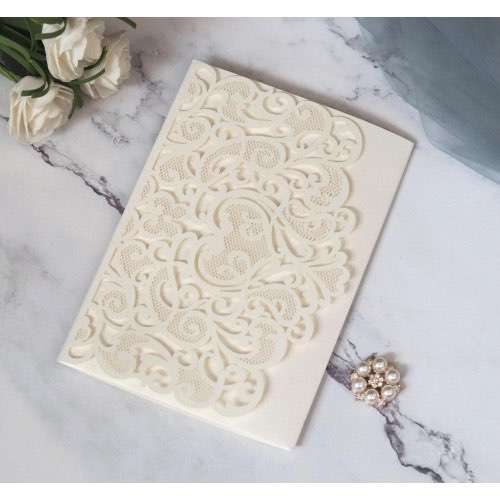 Ivory Invitation Card Marriage Invitation With Envelope Beautiful Holiday Greeting Card